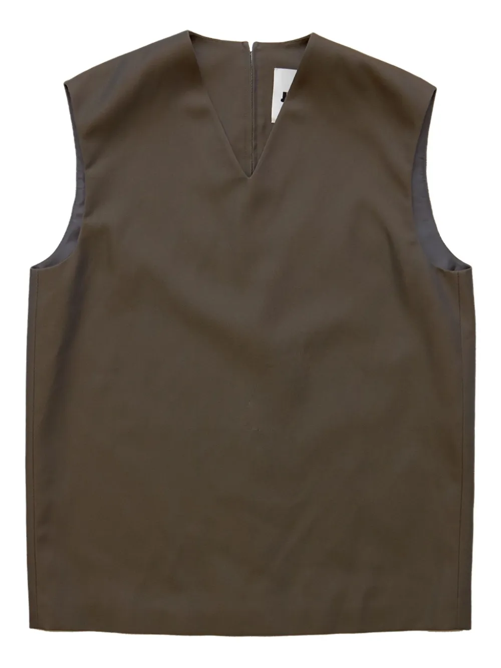 Jil Sander Iridescent Sleeveless Vest Grey In Green
