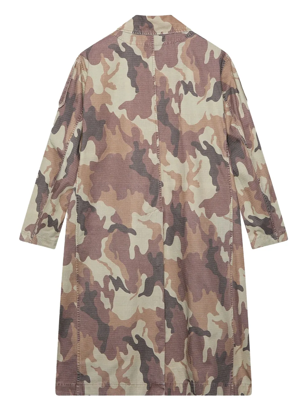 424 Trenchcoat met camouflageprint Bruin