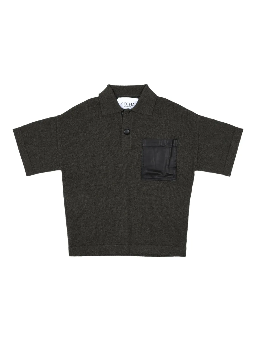 Gotha mélange-effect polo shirt | Black | Image 1