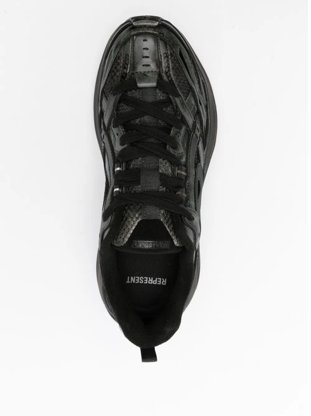 Represent lace-up chunky trainers Black