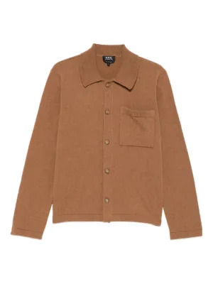A.P.C. アーペーセー ウールカーディガン ブラウン メンズ サイズM A.P.C.（アーペーセー）の「CARDIGAN SAMUEL 20A（カーディガン