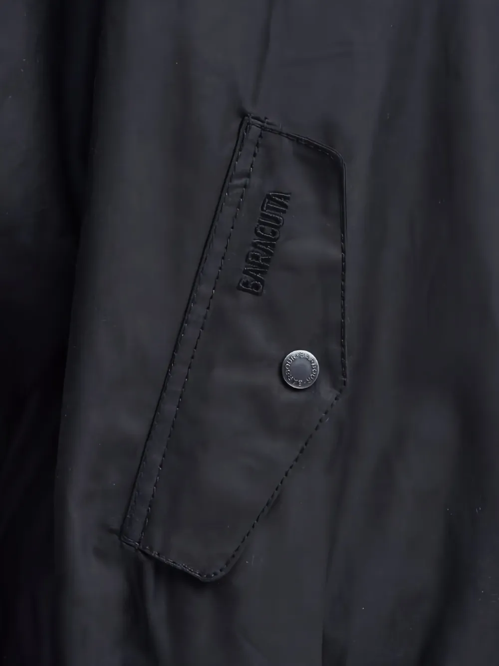 Baracuta x BARBOUR geribbeld jack met ritssluiting Zwart