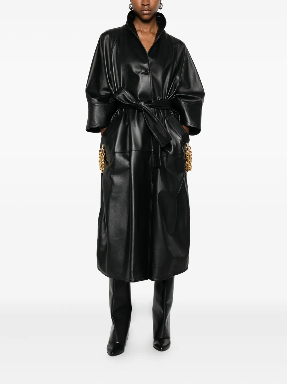 DARKPARK belt-waist coat - Zwart