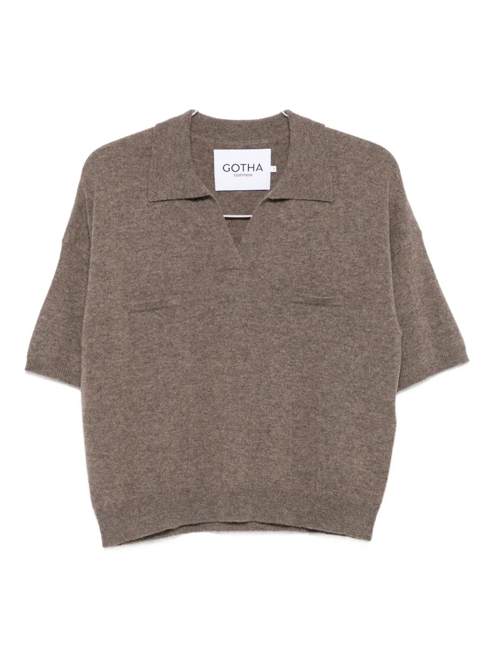 Gotha Short-sleeved Polo Top In Brown