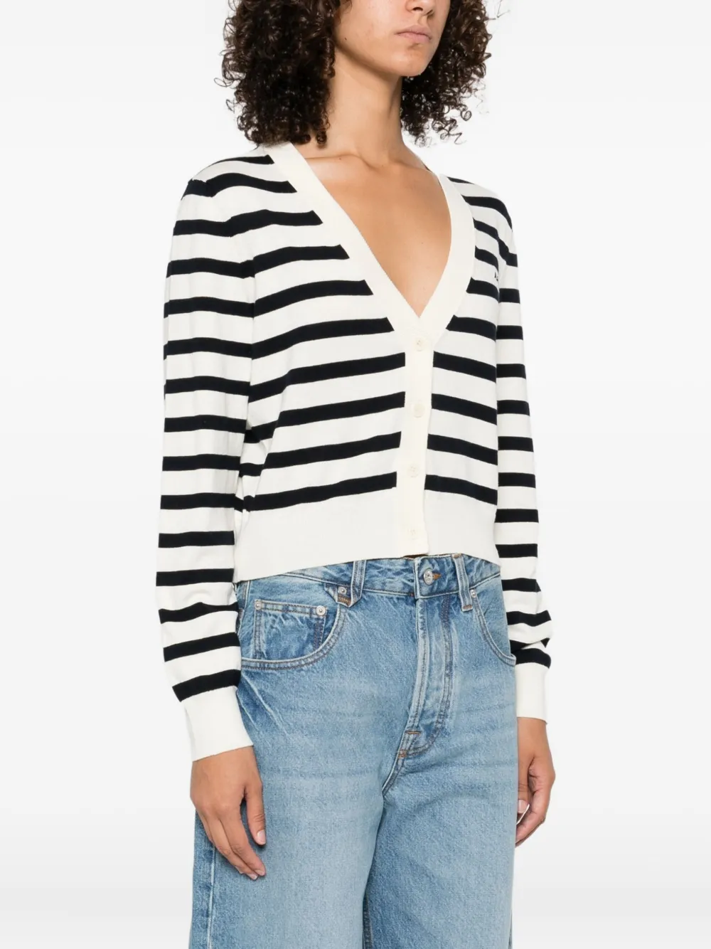 A.P.C. Gaëlle gestreept vest met knopen Wit