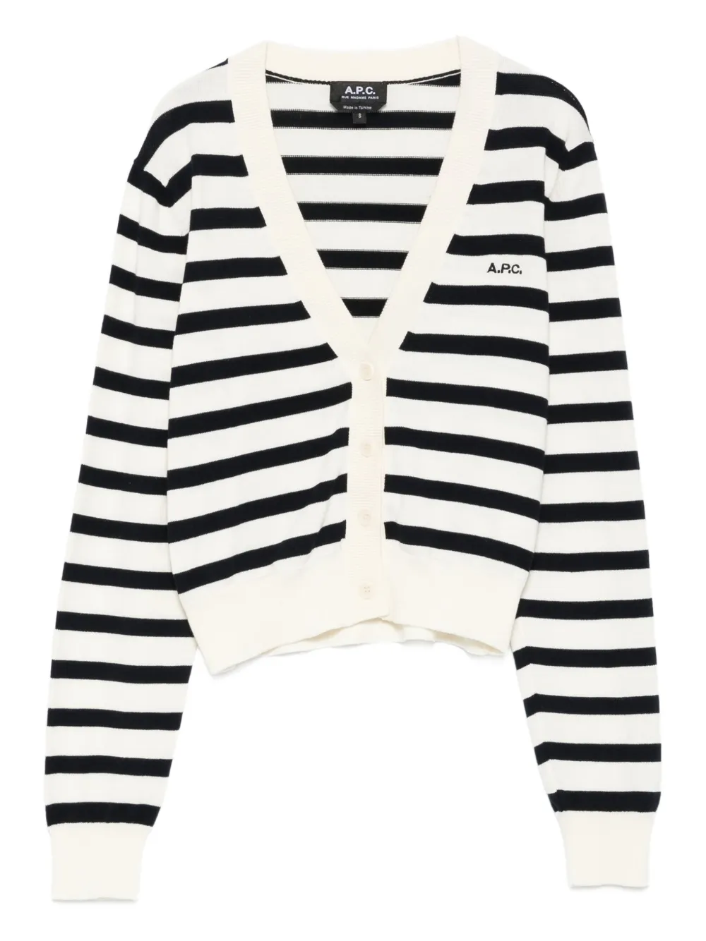 A.P.C. Gaëlle ストライプ カーディガン - ホワイト A.P.C. Gaëlle ストライプ カーディガン - ホワイト
