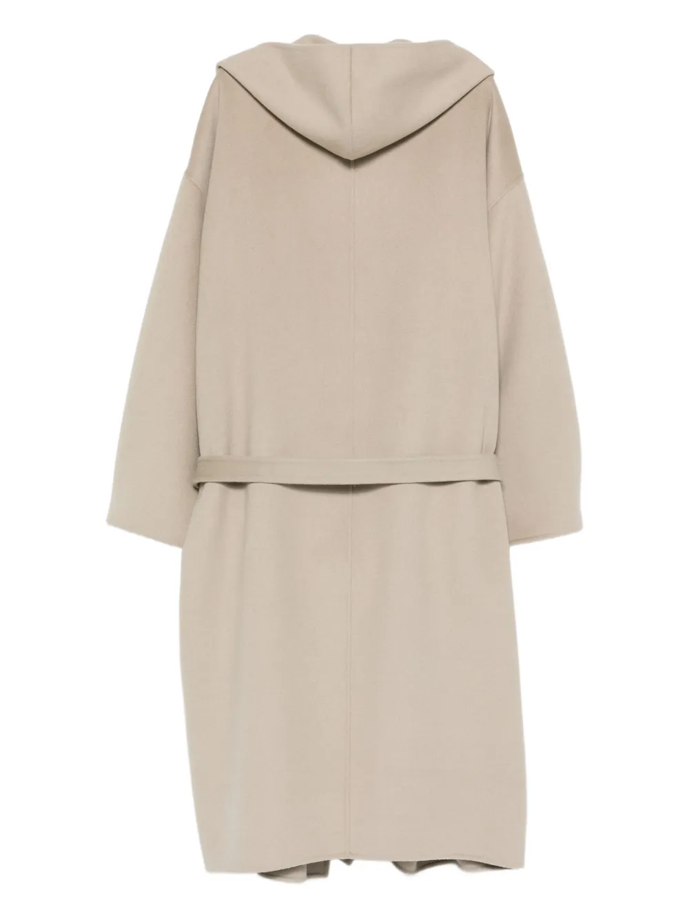 Alberta Ferretti hooded belted coat Beige
