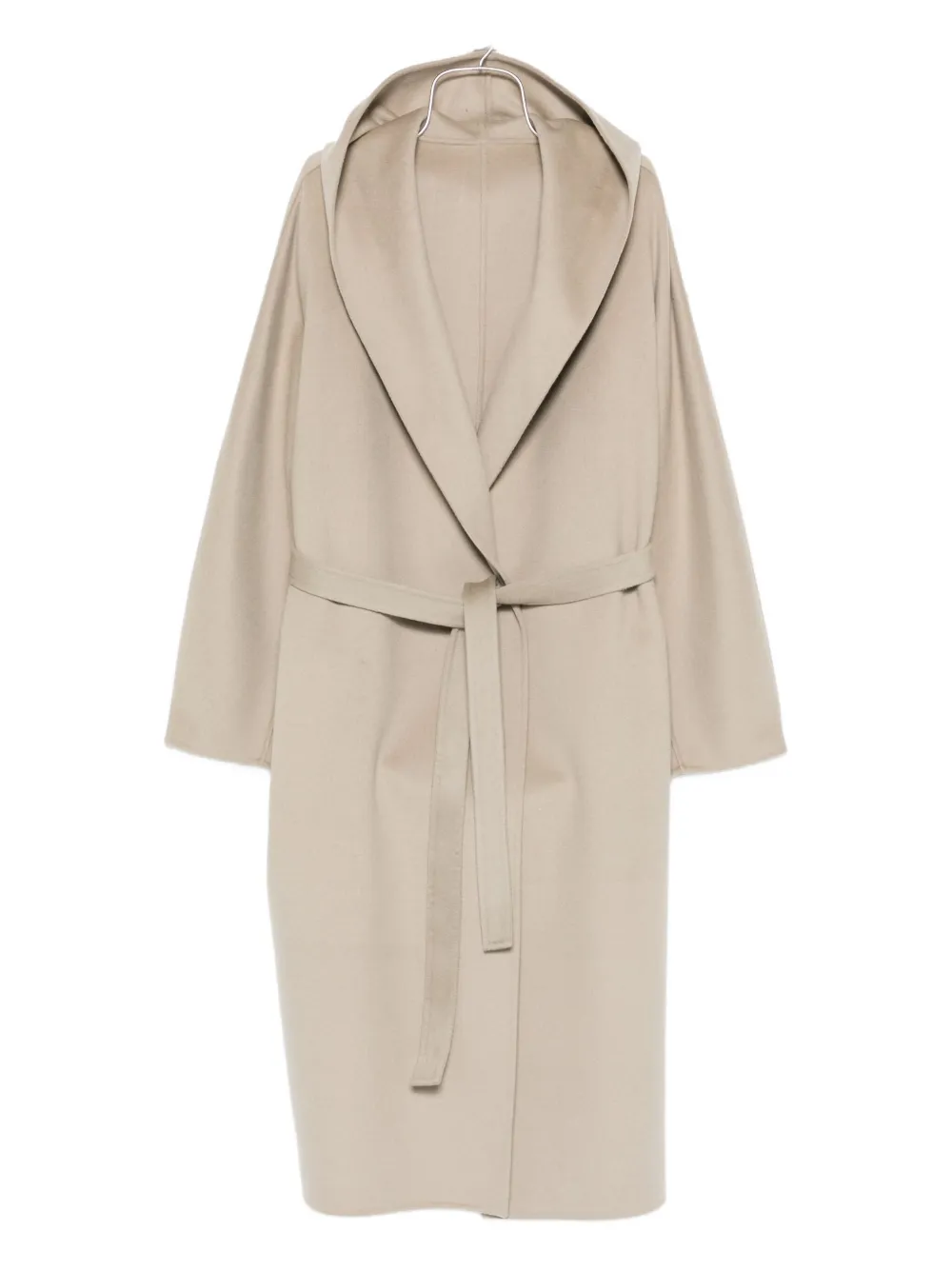 Alberta Ferretti hooded belted coat Beige