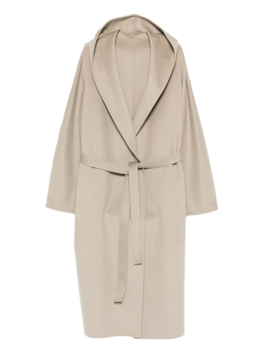 Alberta Ferretti hooded belted coat Beige