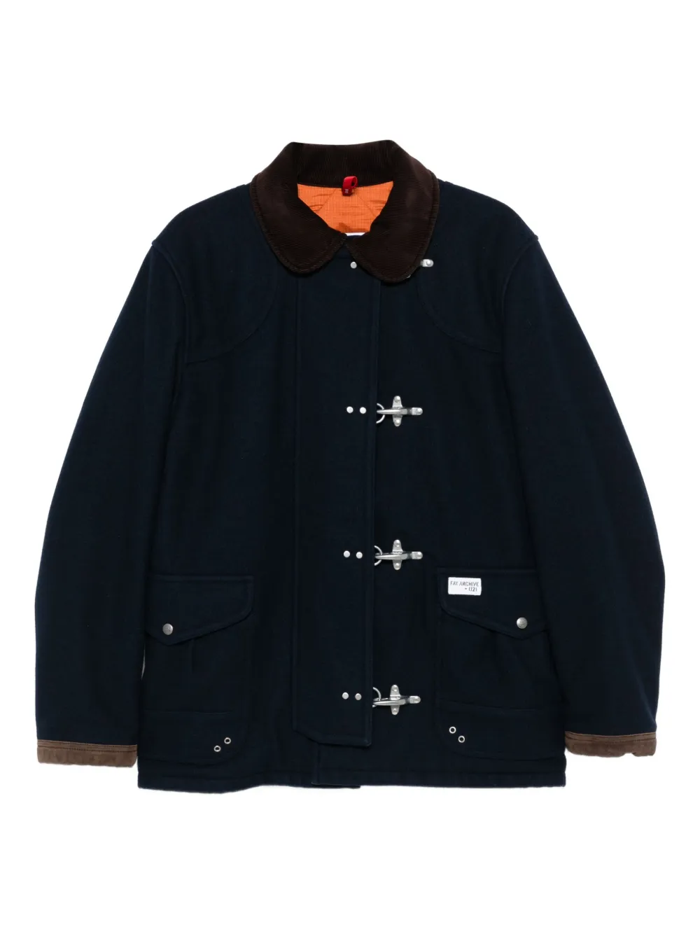Fay 4 Gancini patch-pocket coat | Blue | Image 1