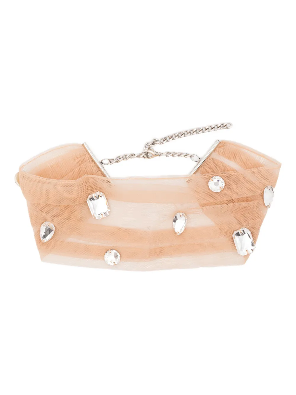 David Koma Crystal-embellished Choker Necklace In Neutral