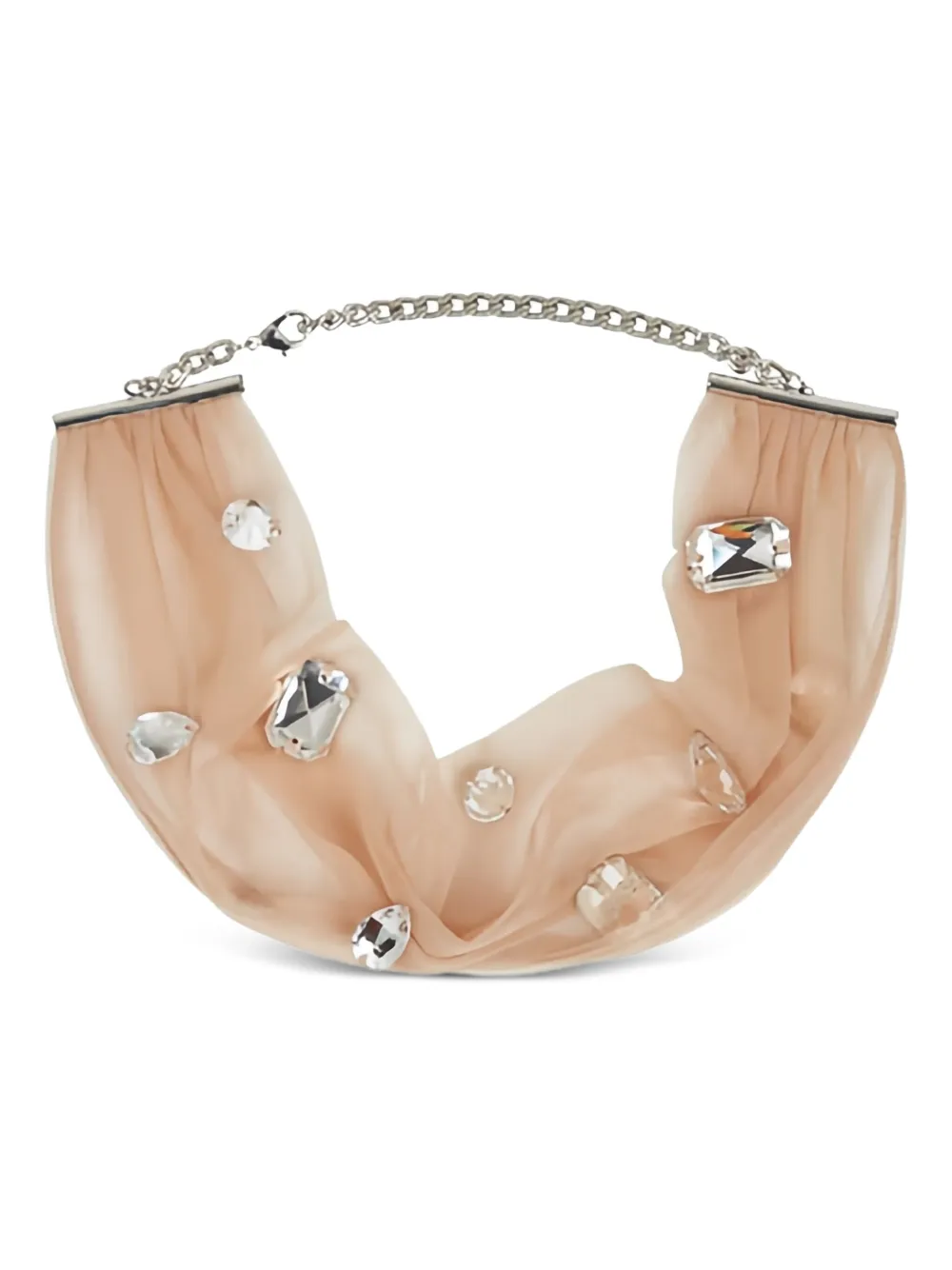 David Koma crystal-embellished choker necklace - Nude