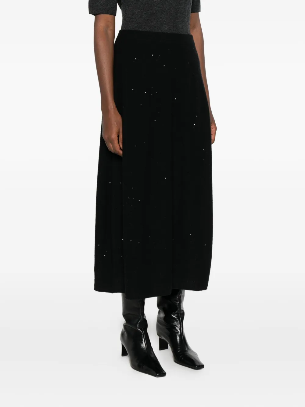 Antonelli Giunia Sequinned Maxi Skirt In Black
