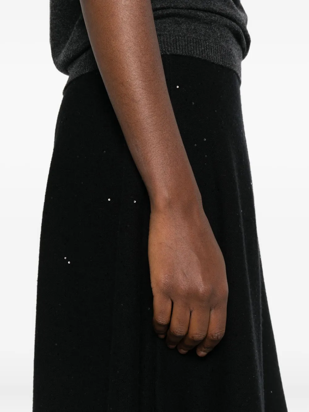 Antonelli Giunia Sequinned Maxi Skirt In Black