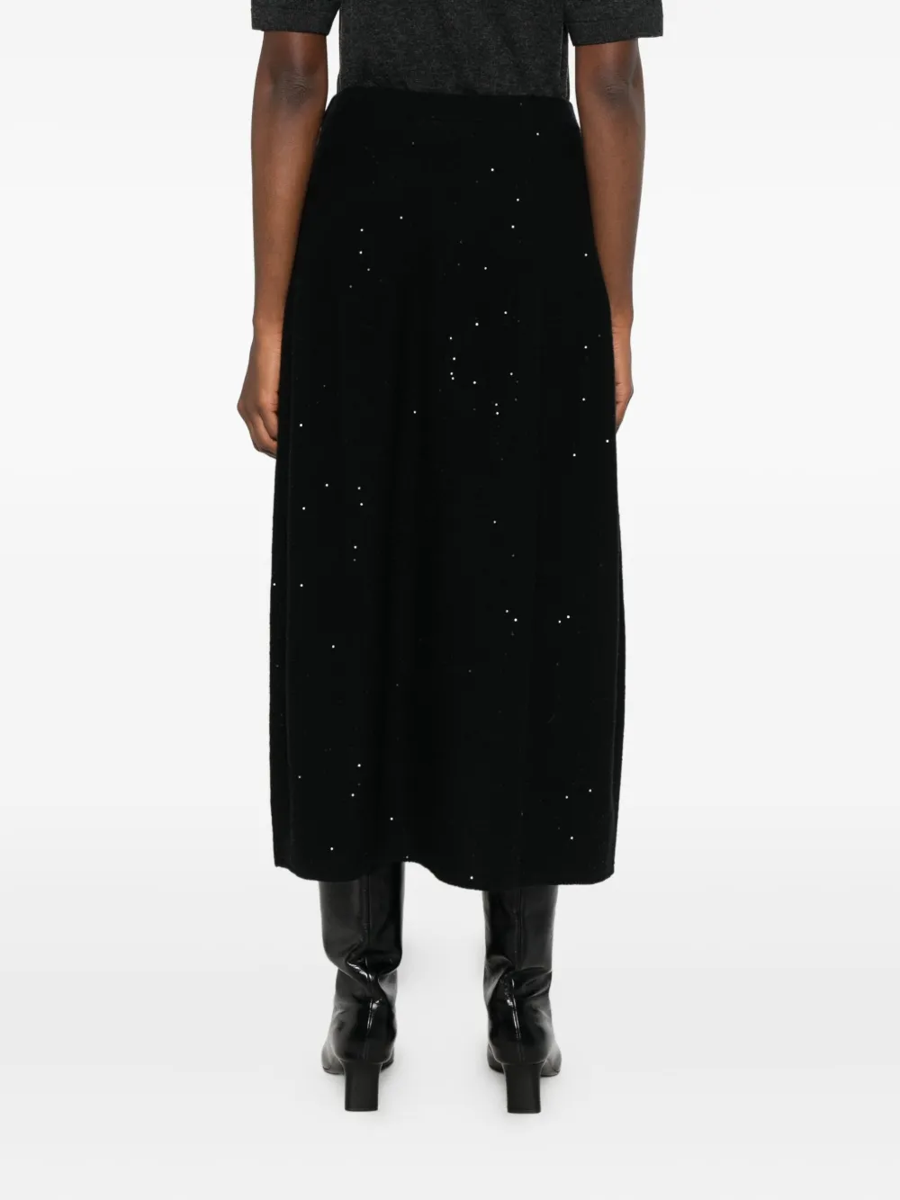 Antonelli Giunia Sequinned Maxi Skirt In Black