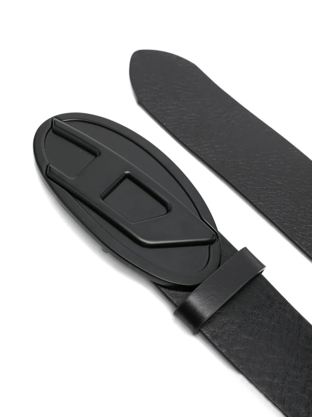 Diesel Riem met Oval D-logoplakkaat Zwart