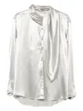 Alberta Ferretti satin tie-neck shirt - Grey