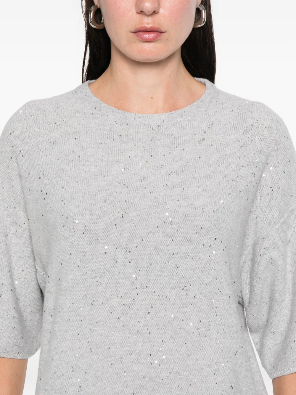 Antonelli Lucilla top met pailletten Grijs