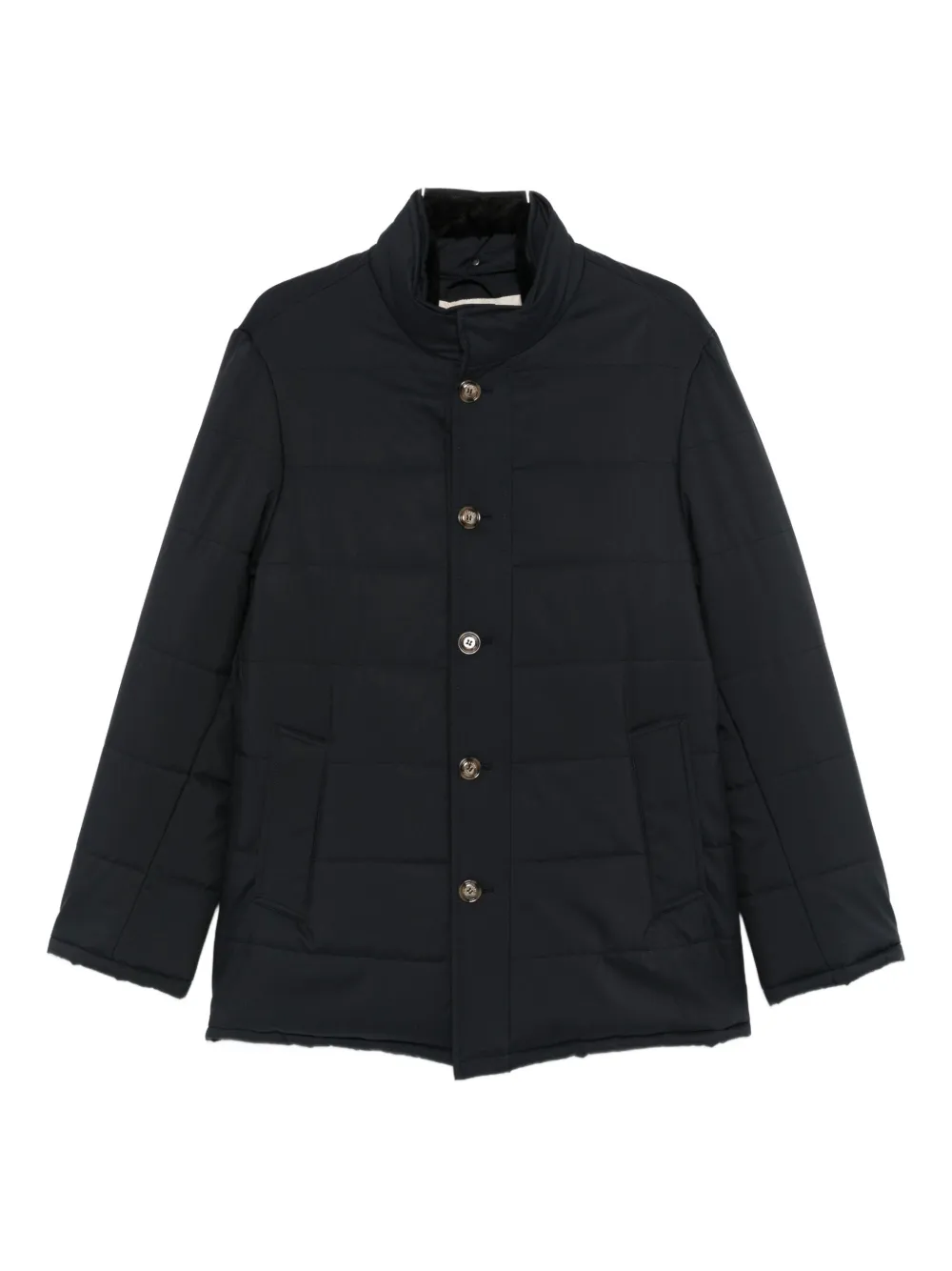 Barba button quilted coat | Blue | Image 1