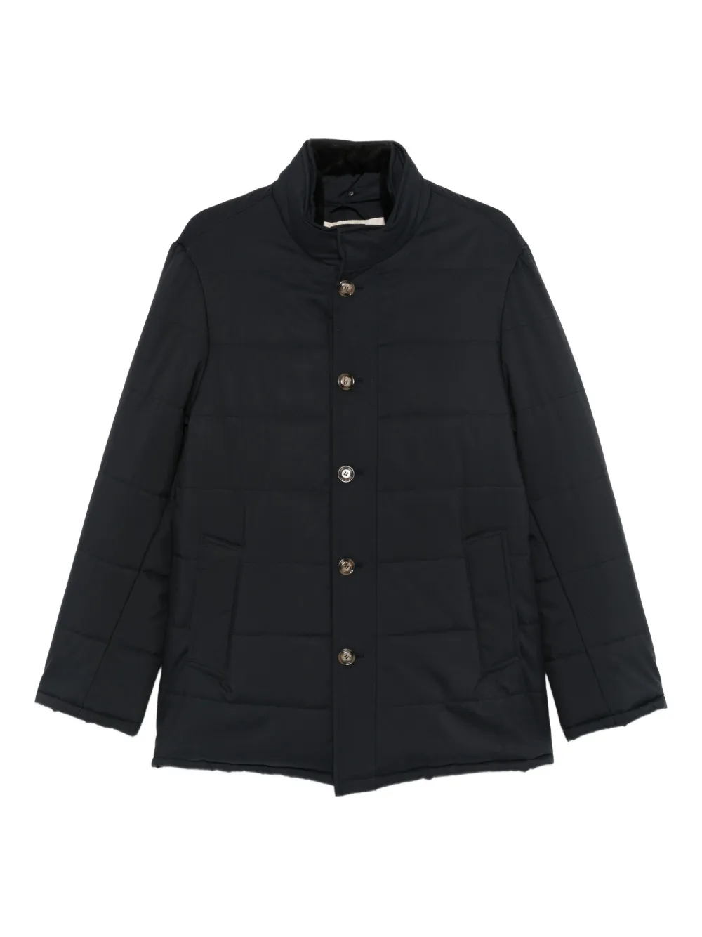 Barba button quilted coat | Blue | Image 1