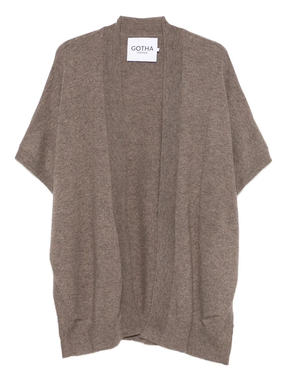 Gotha short-sleeved open-front cardigan - ブラウン Gotha short-sleeved open-front cardigan - ブラウン