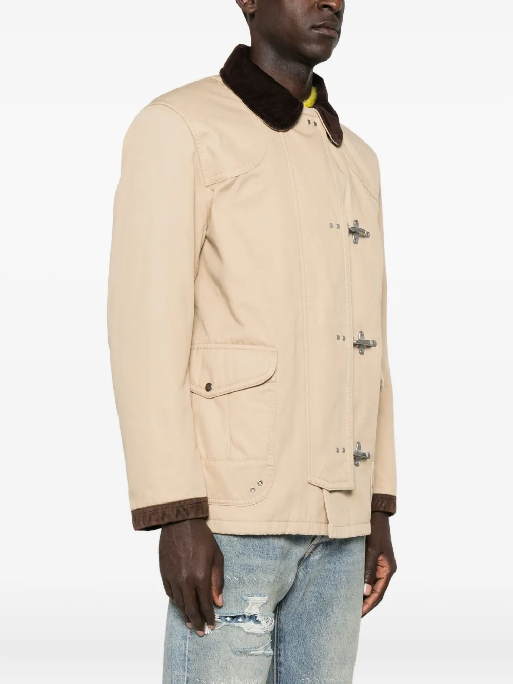 Fay Cotton Coat In Neutral