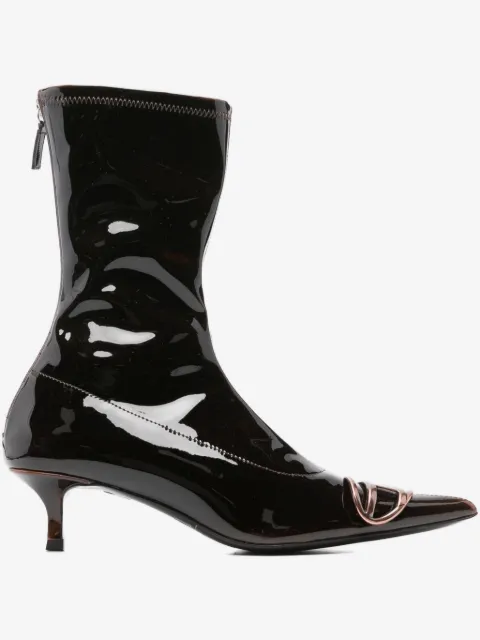 Diesel logo-plaque heeled boots