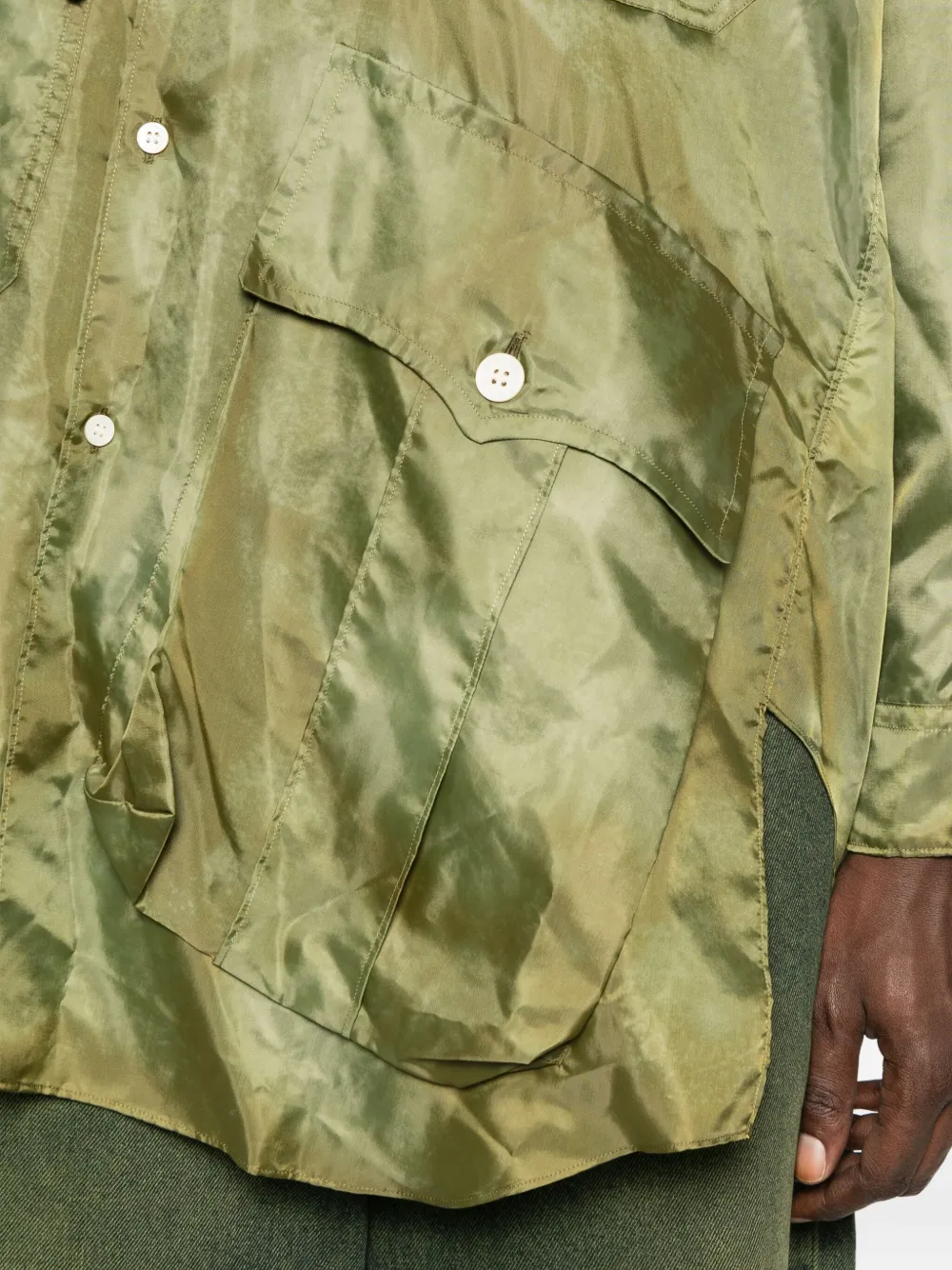 Comme des Garçons Homme Plus Overhemd met meerdere zakken Groen