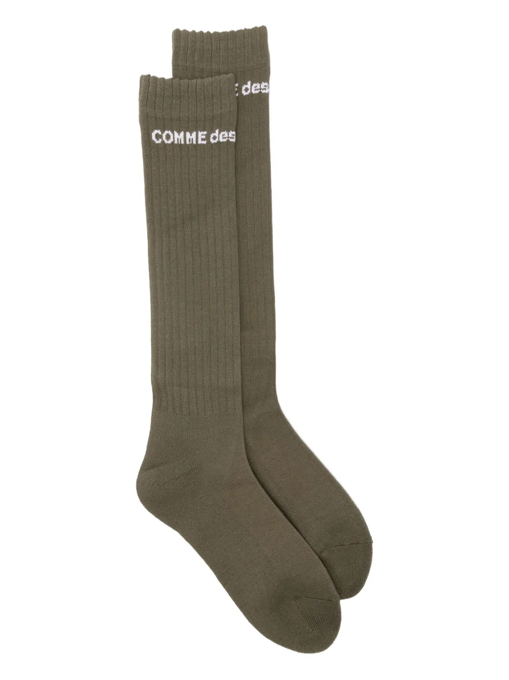 Comme des Garçons Homme Plus ロゴ リブ 靴下 - グリーン Comme des Garçons Homme Plus ロゴ リブ 靴下 - グリーン