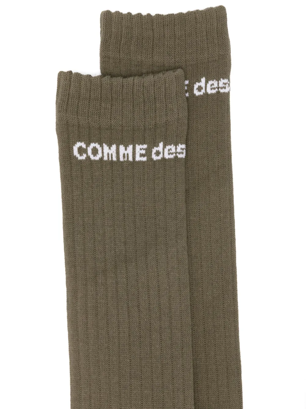 Comme des Garçons Homme Plus Geribbelde sokken met logodetail Groen