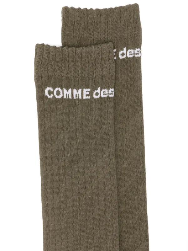 Comme Des Garçons Homme Plus ロゴ リブ 靴下 | グリーン | FARFETCH JP