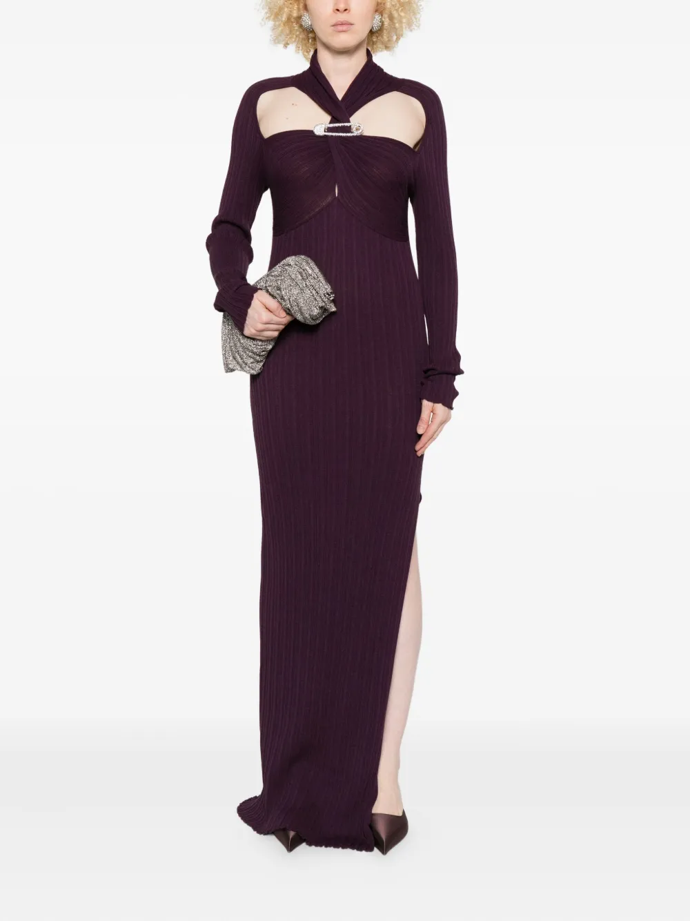 Giuseppe Di Morabito safety-pin detail maxi dress - Paars