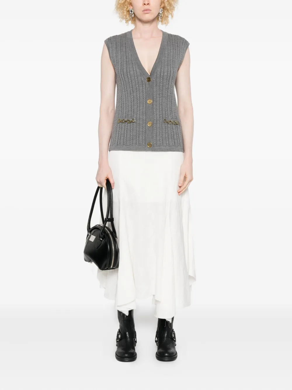 Golden Goose cable-knit chain-detail vest | Waistcoats & Gilets | Image 2