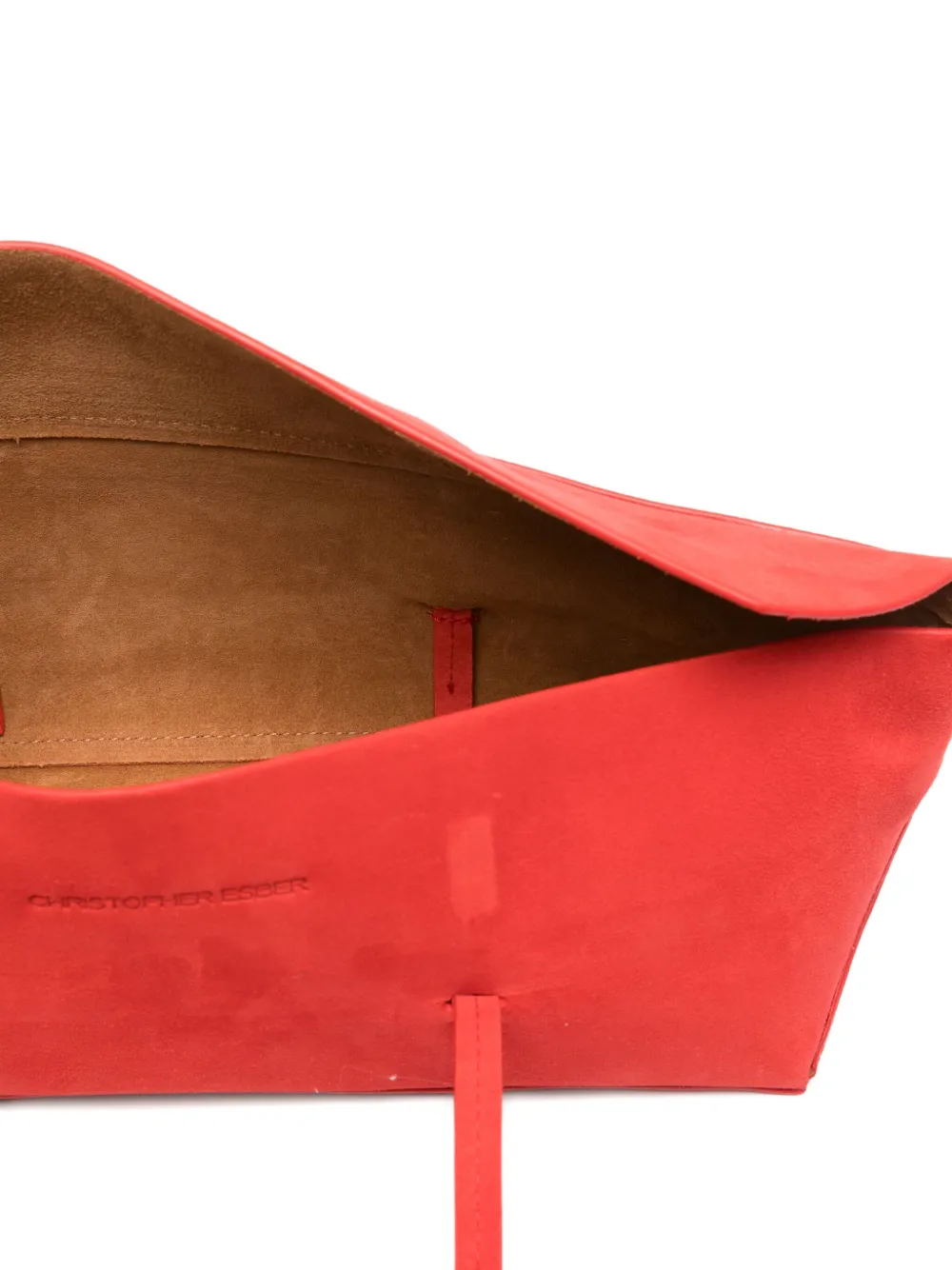 Christopher Esber Mini Gondola Suede Tote Bag In Red