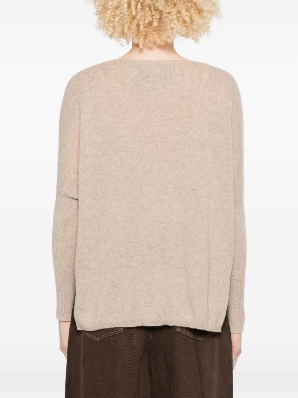 Gotha V-neck Long-sleeve Sweater In Neutral