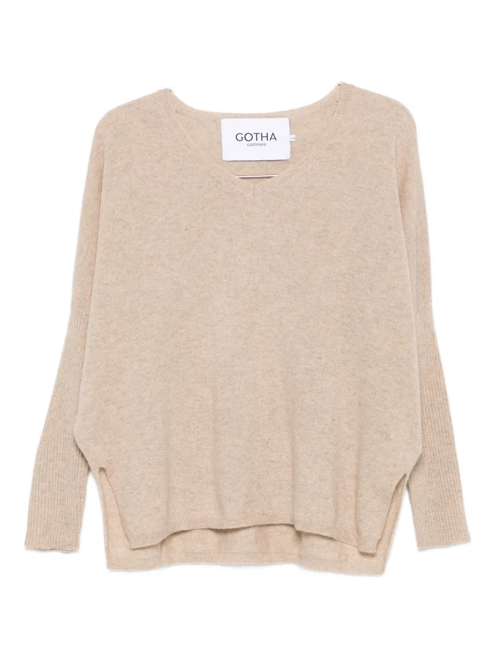 Gotha V-neck Long-sleeve Sweater In Neutral