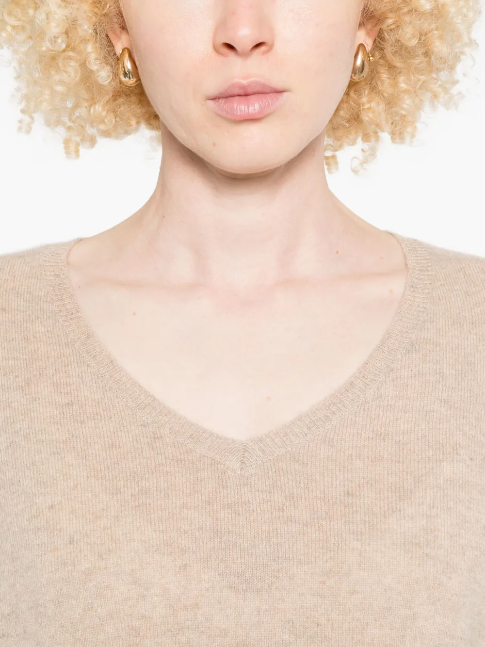 Gotha V-neck Long-sleeve Sweater In Neutral