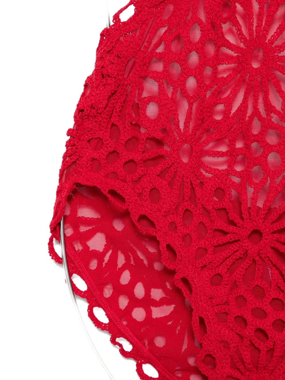 Norma Kamali floral-lace swimsuit Rood