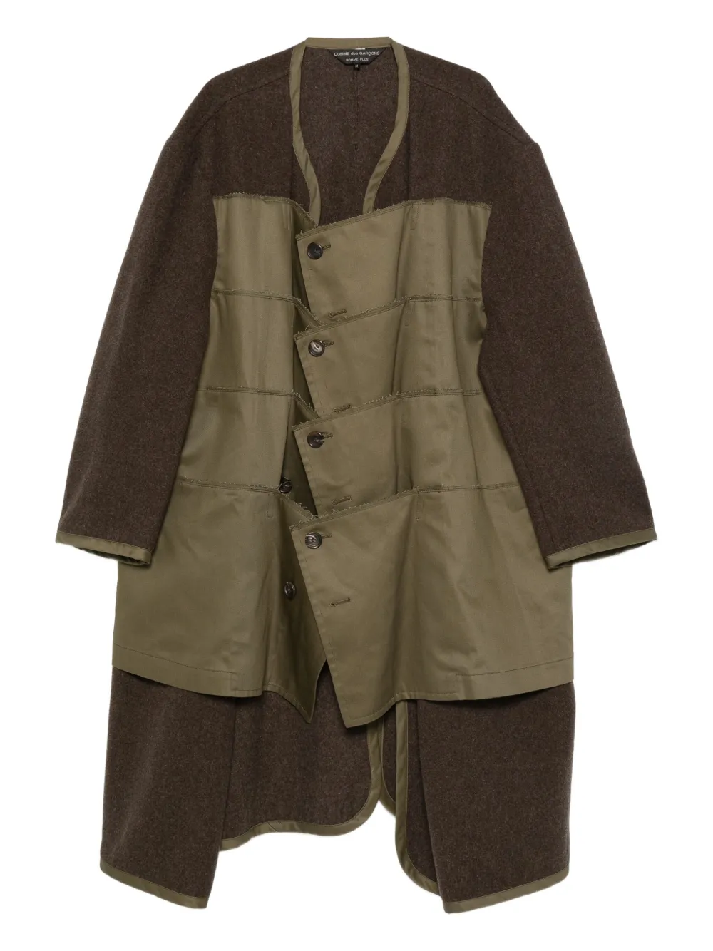 Comme Des Garçons Homme Deux Panelled Coat In Green