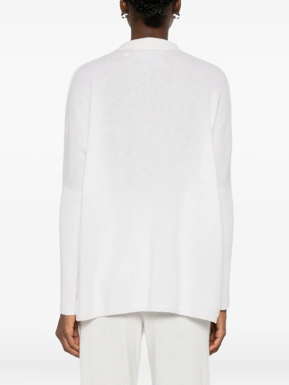 Gotha Ribbed-cuff Buttoned Cardigan In White