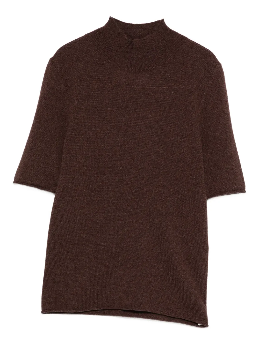 Gotha High-neck Short-sleeve T-shirt In Brown
