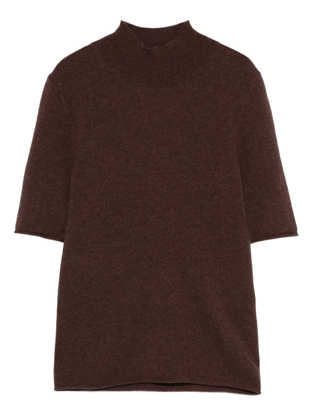 Gotha high-neck short-sleeve t-shirt | بني | Image 1