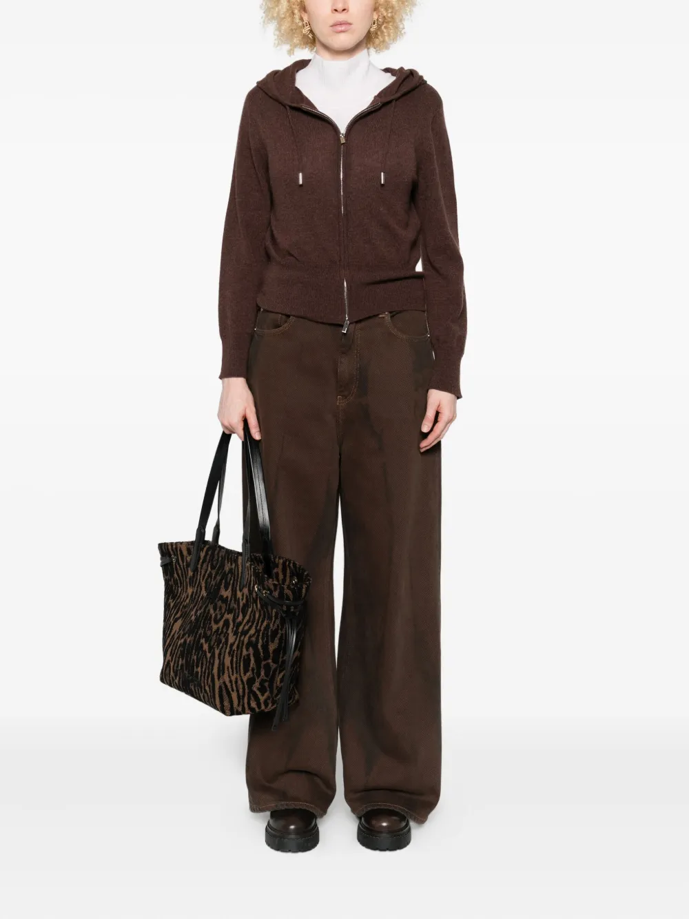Gotha Zip-up Sweatshirt In Brown