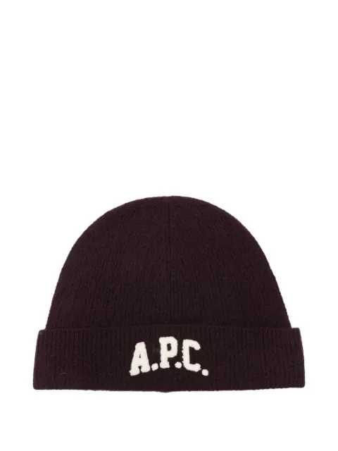A.P.C. logo-appliqué beanie
