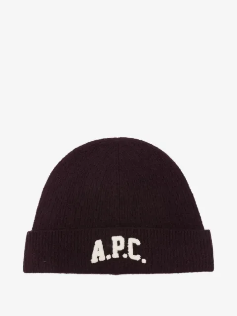 A.P.C. gorro con aplique del logo