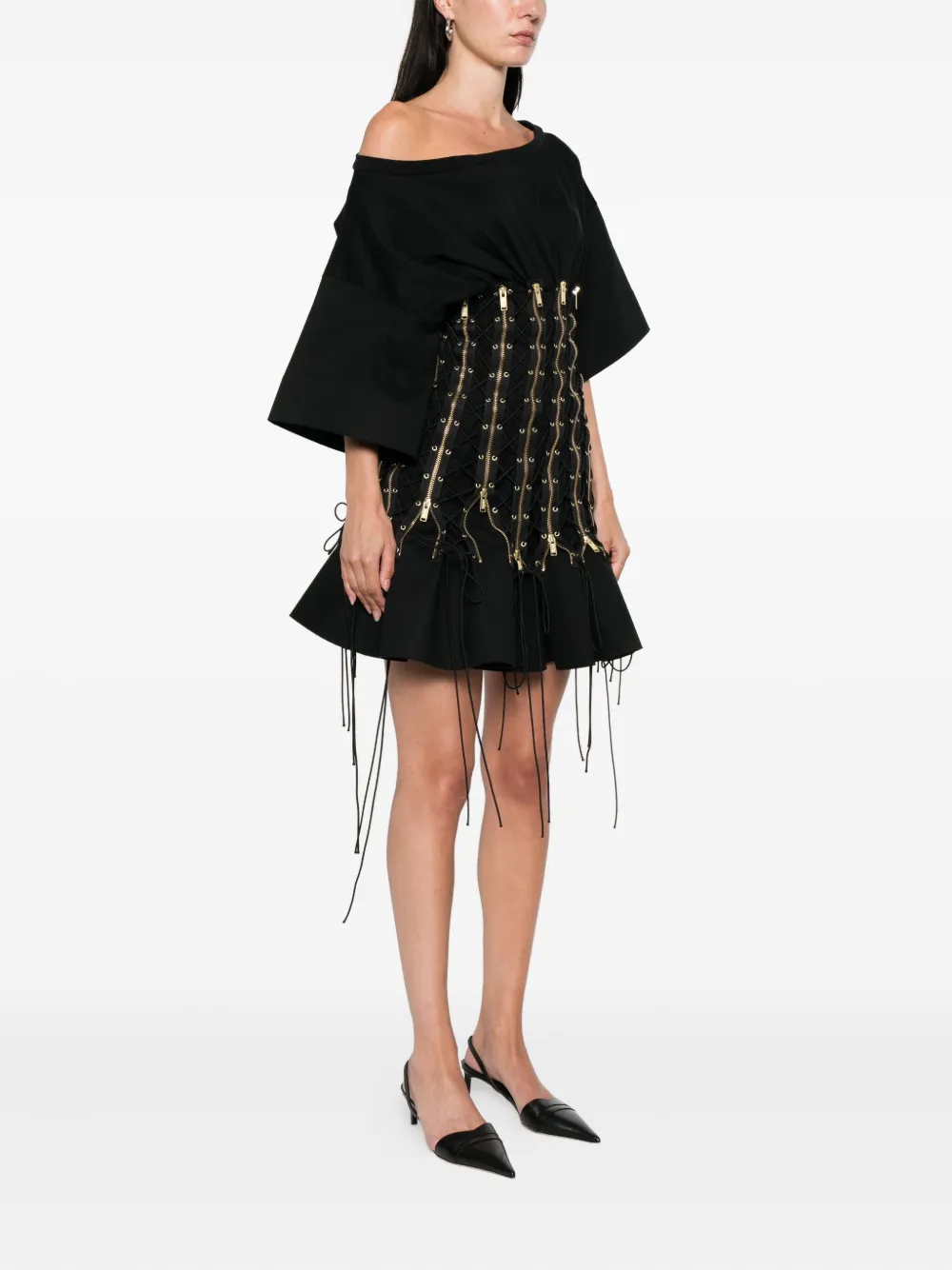 Undercover Mini-jurk met rits Zwart