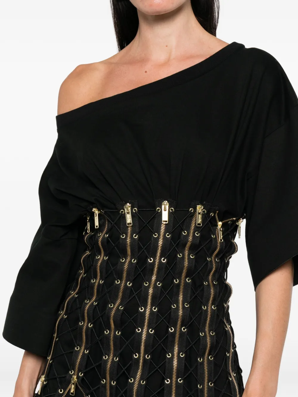 Undercover Mini-jurk met rits Zwart