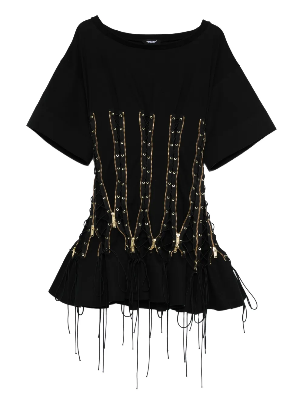 Undercover Mini-jurk met rits Zwart