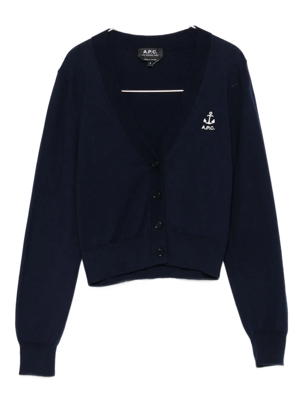 Apc Joséphine Anchor-embellished Cardigan In Blue
