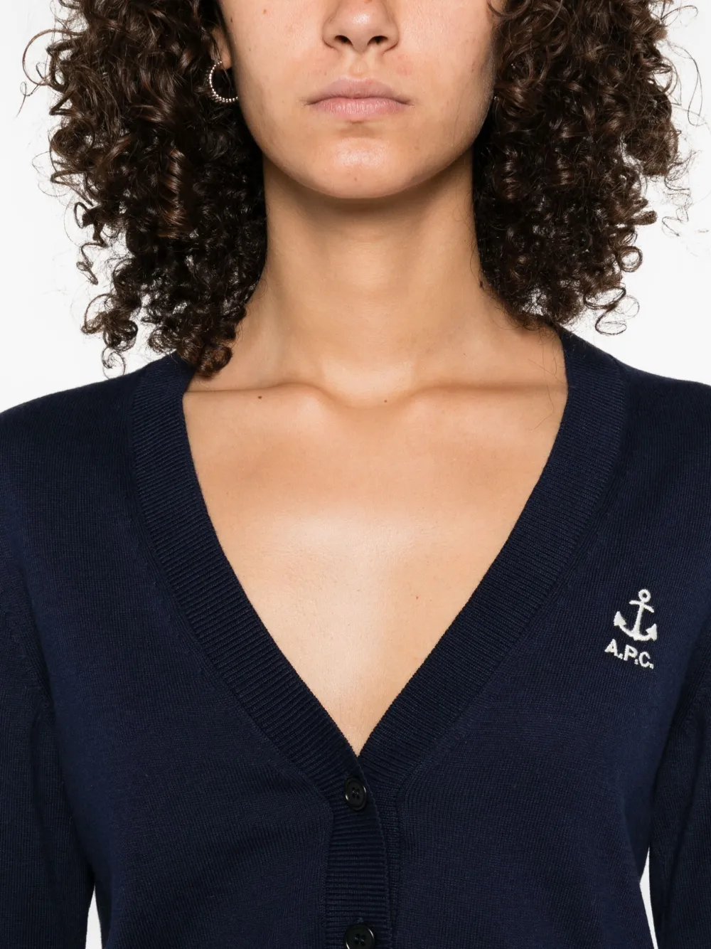 A.P.C. Joséphine vest verfraaid met anker Blauw